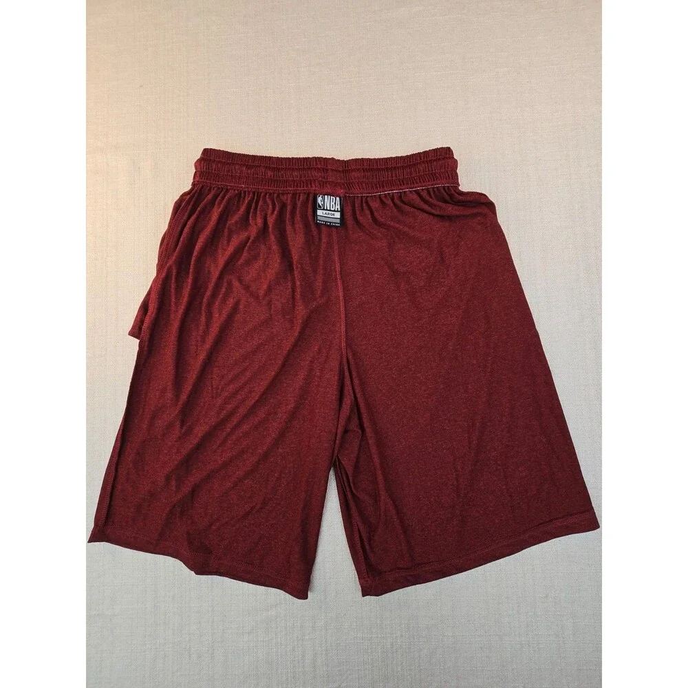 NBA Mens Large L Basketball Shorts Burgundy Maroon Heather Moisture Wicking Gym